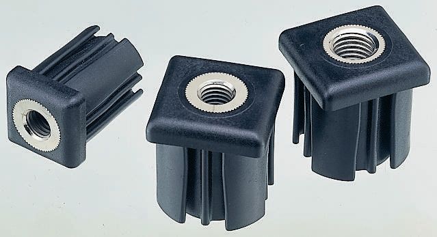 Nu-Tech Engineering Square Nylon Tube Insert, 1000 kg Static Load Capacity
