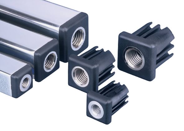Nu-Tech Engineering Square Nylon Tube Insert, 1000 kg Static Load Capacity