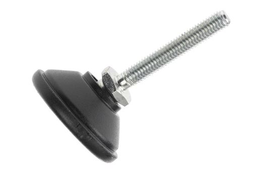 a040002 Nu-Tech Engineering M6 40 mm Dia. Adjustable Foot, Polyamide Reinforced Nylon, 300 kg Static Load Capacity 10 ° Tilt