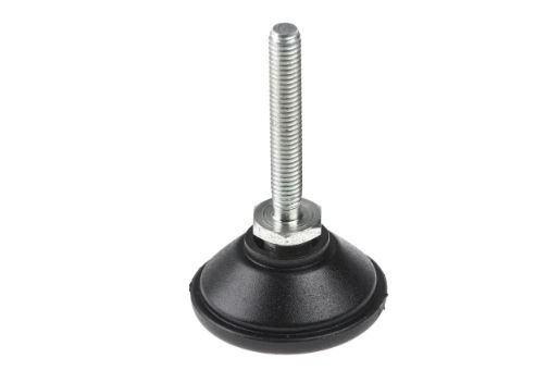 a040002 Nu-Tech Engineering M6 40 mm Dia. Adjustable Foot, Polyamide Reinforced Nylon, 300 kg Static Load Capacity 10 ° Tilt