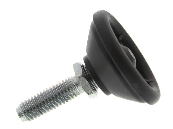 Nu-Tech Engineering M8 40 mm Dia. Adjustable Foot, Polyamide Reinforced Nylon, 450 kg Static Load Capacity 10 ° Tilt