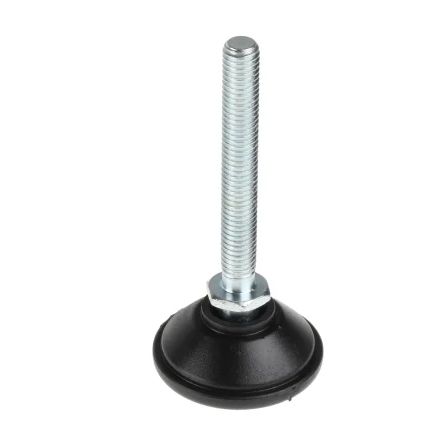 Nu-Tech Engineering M8 40 mm Dia. Adjustable Foot, Polyamide Reinforced Nylon, 450 kg Static Load Capacity 10 ° Tilt
