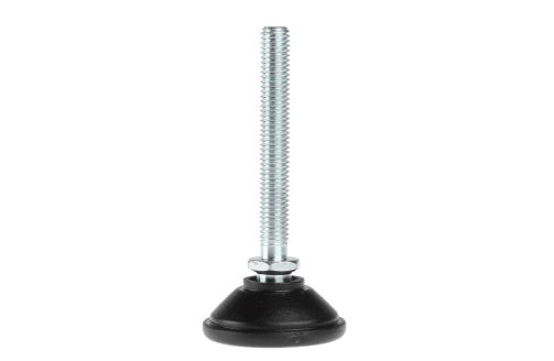 a040005 Nu-Tech Engineering M8 40 mm Dia. Adjustable Foot, Polyamide Reinforced Nylon, 450 kg Static Load Capacity 10 ° Tilt