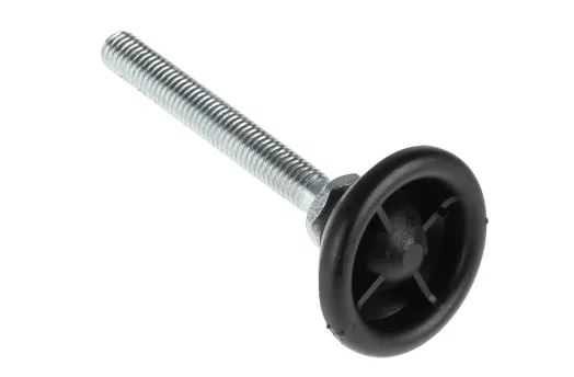 a040005 Nu-Tech Engineering M8 40 mm Dia. Adjustable Foot, Polyamide Reinforced Nylon, 450 kg Static Load Capacity 10 ° Tilt