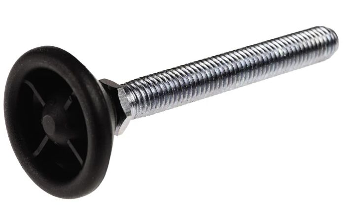 Nu-Tech Engineering M10 40 mm Dia. Adjustable Foot, Polyamide Reinforced Nylon, 500 kg Static Load Capacity 10 ° Tilt