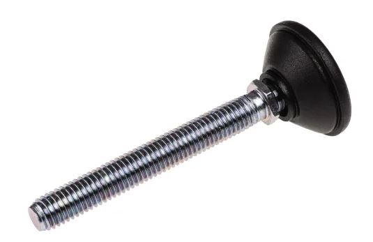 a040008 Nu-Tech Engineering M10 40 mm Dia. Adjustable Foot, Polyamide Reinforced Nylon, 500 kg Static Load Capacity 10 ° Tilt