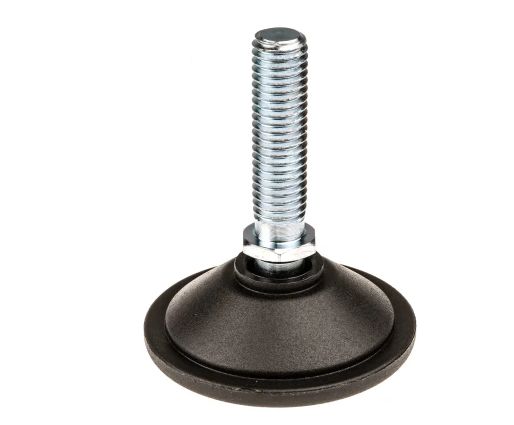 Nu-Tech Engineering M10 50 mm Dia. Adjustable Foot, Polyamide Reinforced Nylon, 500 kg Static Load Capacity 10 ° Tilt