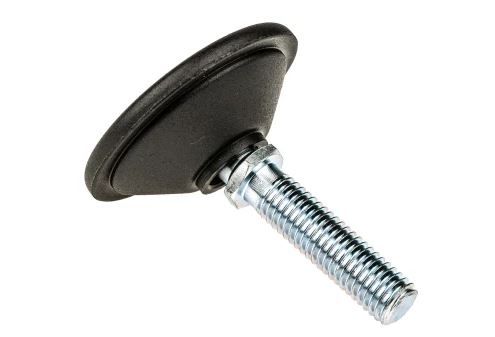a040014 Nu-Tech Engineering M10 50 mm Dia. Adjustable Foot, Polyamide Reinforced Nylon, 500 kg Static Load Capacity 10 ° Tilt