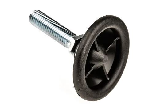 a040014 Nu-Tech Engineering M10 50 mm Dia. Adjustable Foot, Polyamide Reinforced Nylon, 500 kg Static Load Capacity 10 ° Tilt