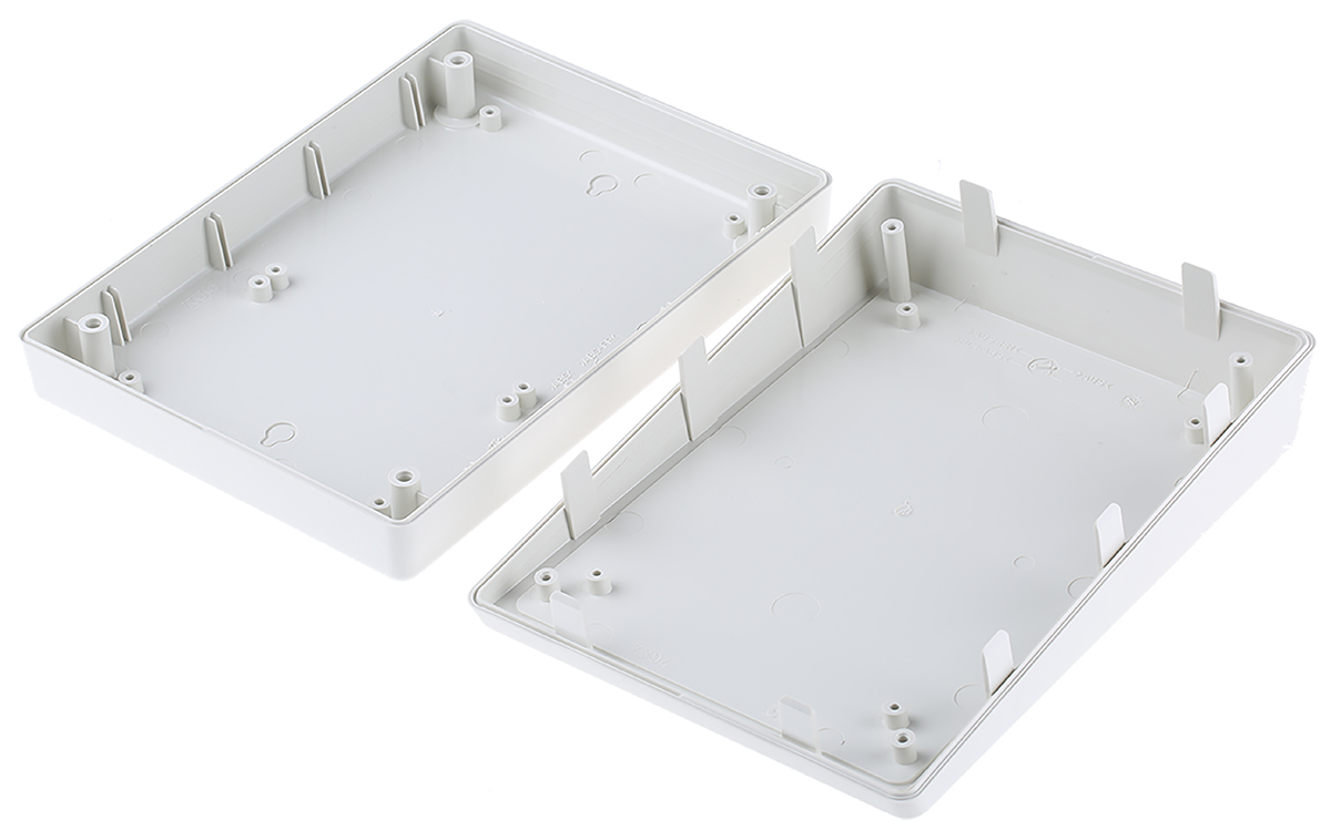 a0514007 OKW DeskCase 138 Series White ABS Desktop Enclosure Sloped Front, 190 mm 54 mm, 138 mm