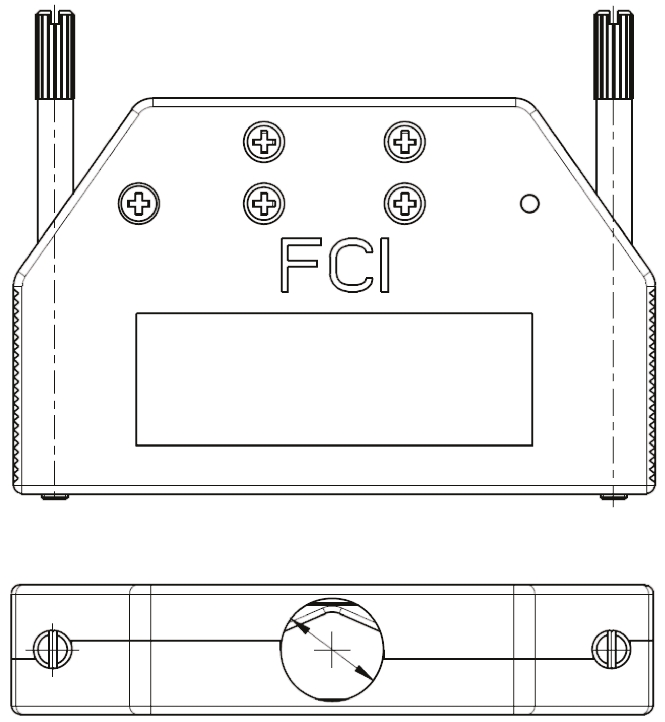 Amphenol Communications Solutions 8655MH Series Die Cast Zinc D Sub Backshell, 37 Way, Strain Relief