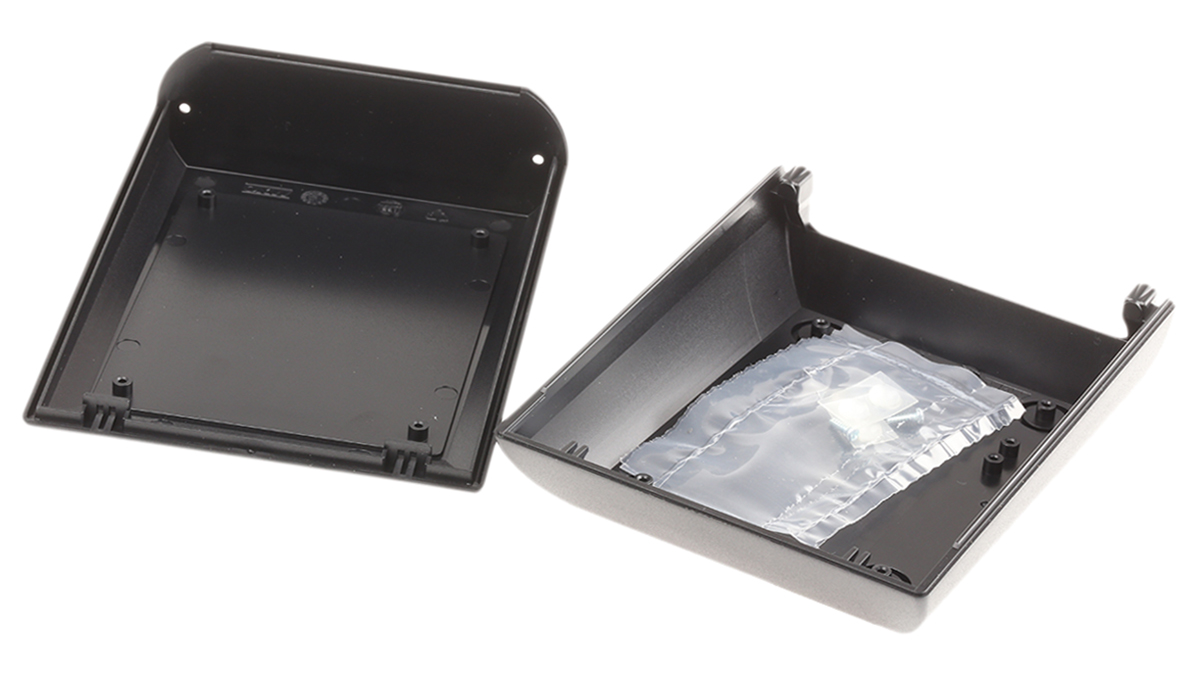a0612109 OKW Comptec Series Black ABS Desktop Enclosure Sloped Front, 120 mm 63 mm, 150 mm