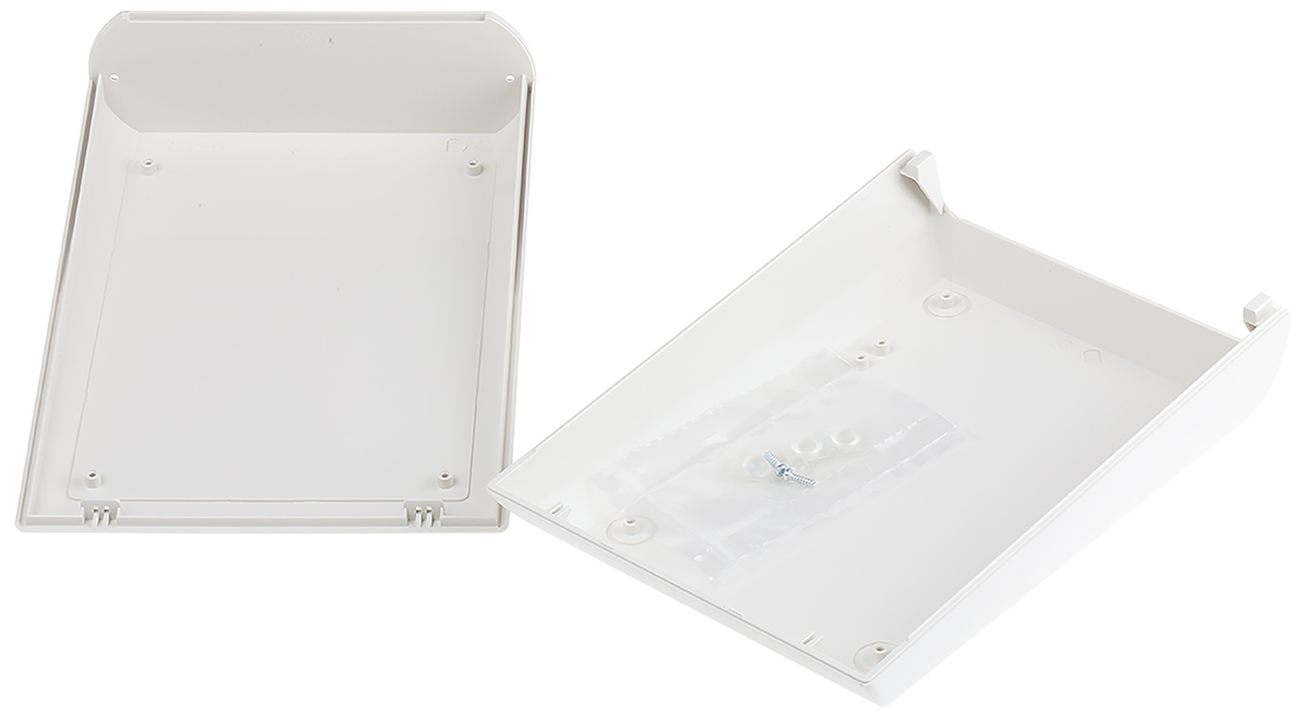 a0615107 OKW Comptec Series White ABS Desktop Enclosure Sloped Front, 200 mm 71.5 mm, 150 mm