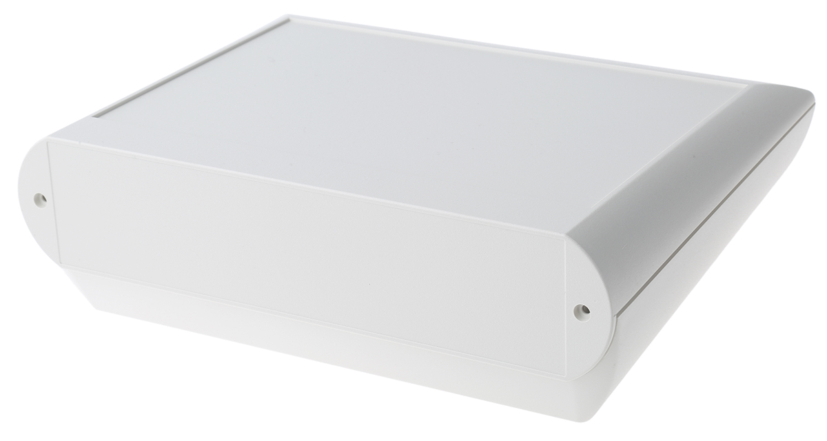 a0620107 OKW COMTEC 200 Series White ABS Desktop Enclosure Sloped Front, 200.00 mm 62.8 mm, 148.00 mm