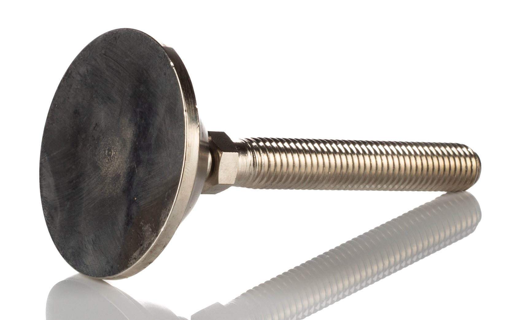 a070001 Nu-Tech Engineering M12 55 mm Dia. Adjustable Foot, Nickel Plated Steel, 1000 kg Static Load Capacity 10 ° Tilt Angle