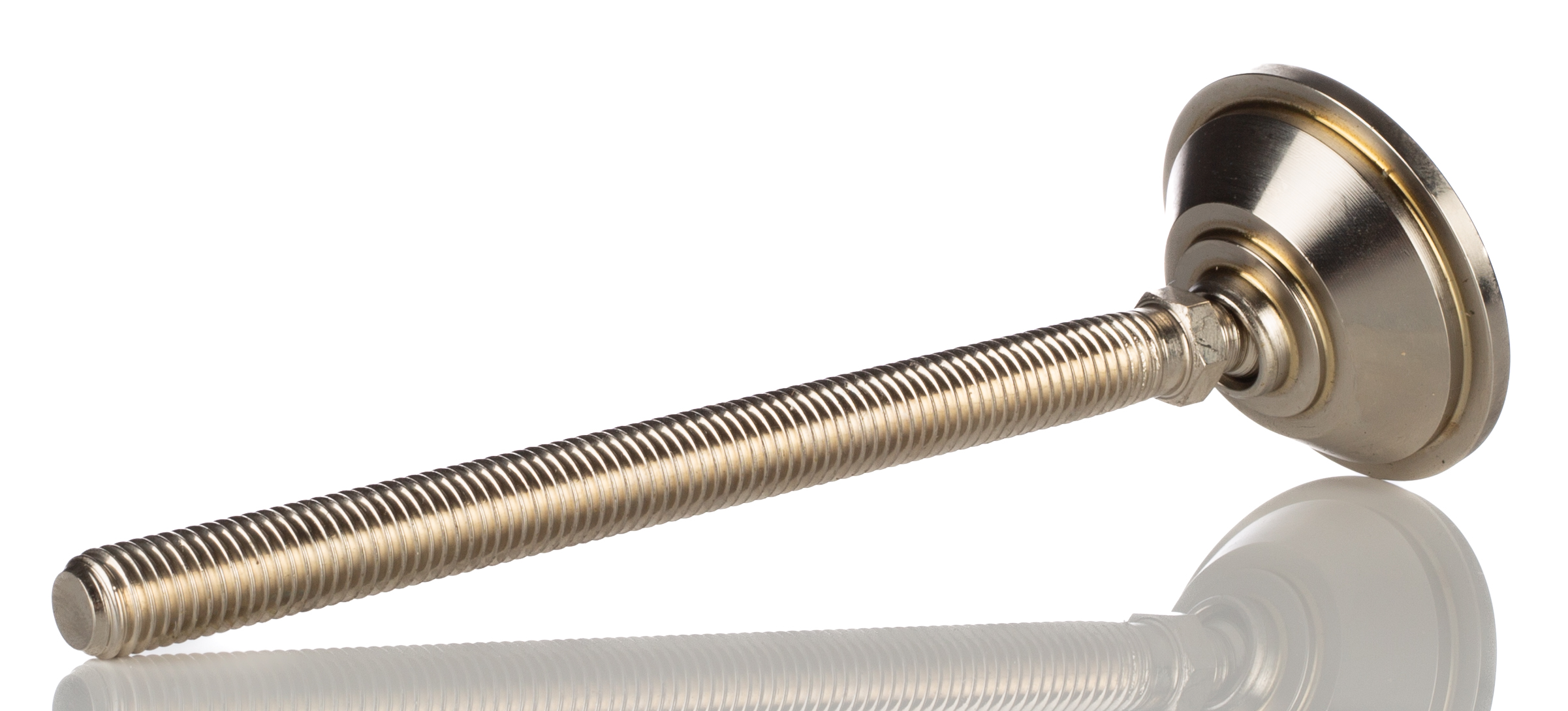 a070005 Nu-Tech Engineering M12 55 mm Dia. Adjustable Foot, Nickel Plated Steel, 1000 kg Static Load Capacity 10 ° Tilt Angle