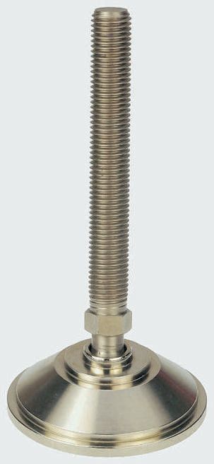 Nu-Tech Engineering M16 70 mm Dia. Adjustable Foot, Nickel Plated Steel, 1500 kg Static Load Capacity 10 ° Tilt Angle