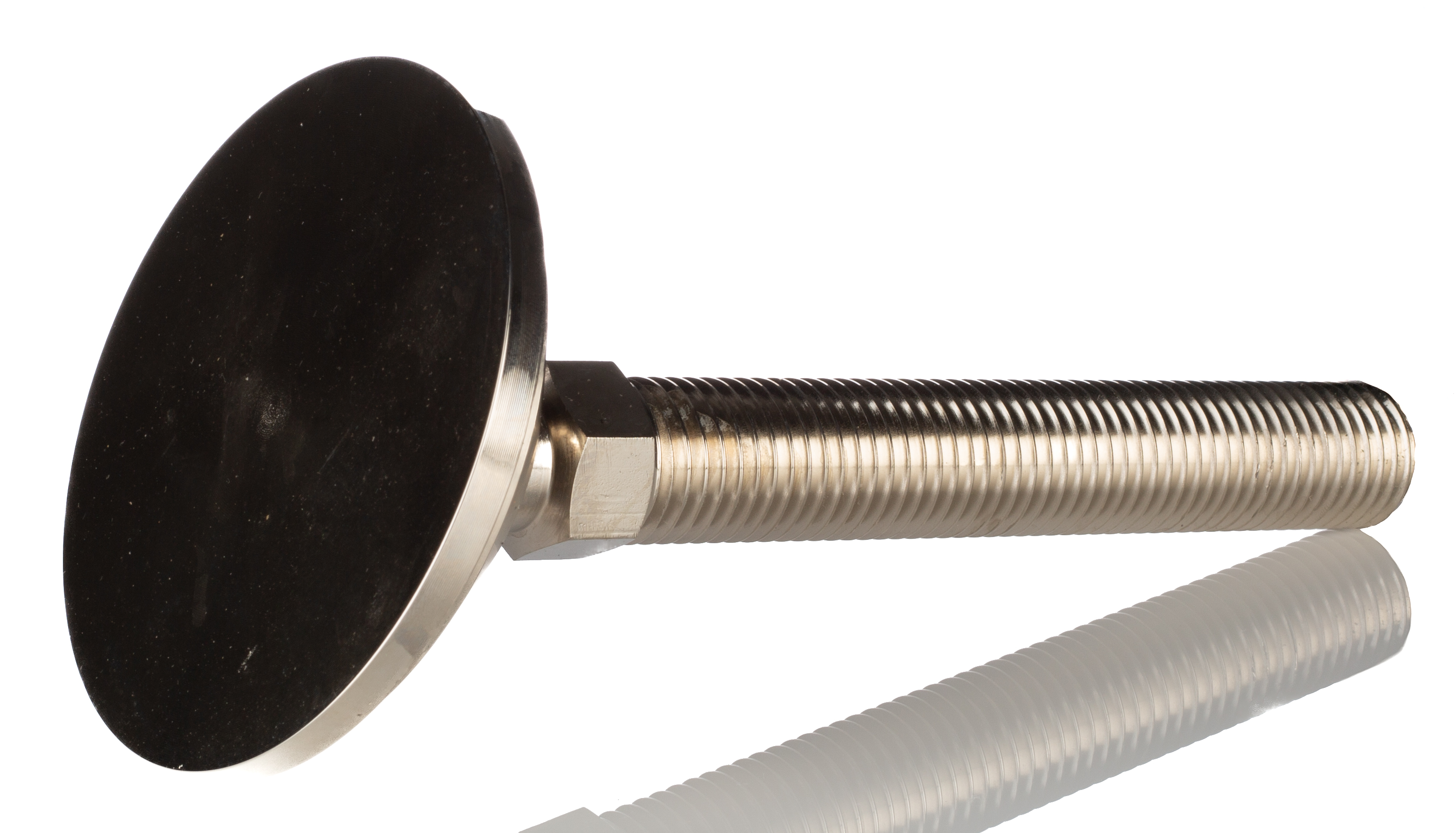 a070012 Nu-Tech Engineering M24 100 mm Dia. Adjustable Foot, Nickel Plated Steel, 4000 kg Static Load Capacity 10 ° Tilt Angle