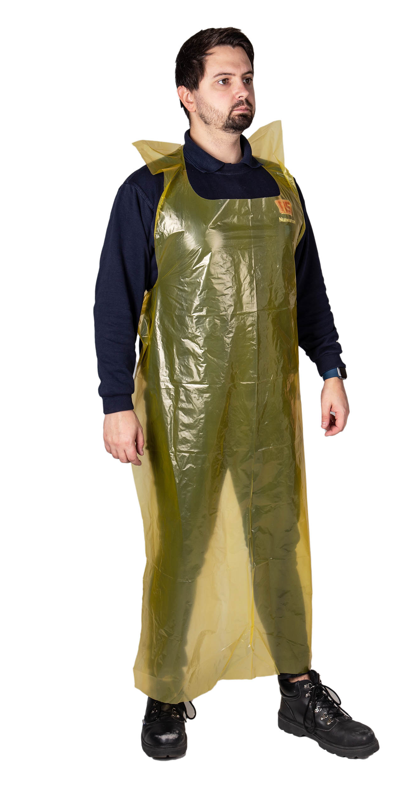 a0765 Reldeen Yellow Polythene Disposable Apron, 200 Per Pack Per Box