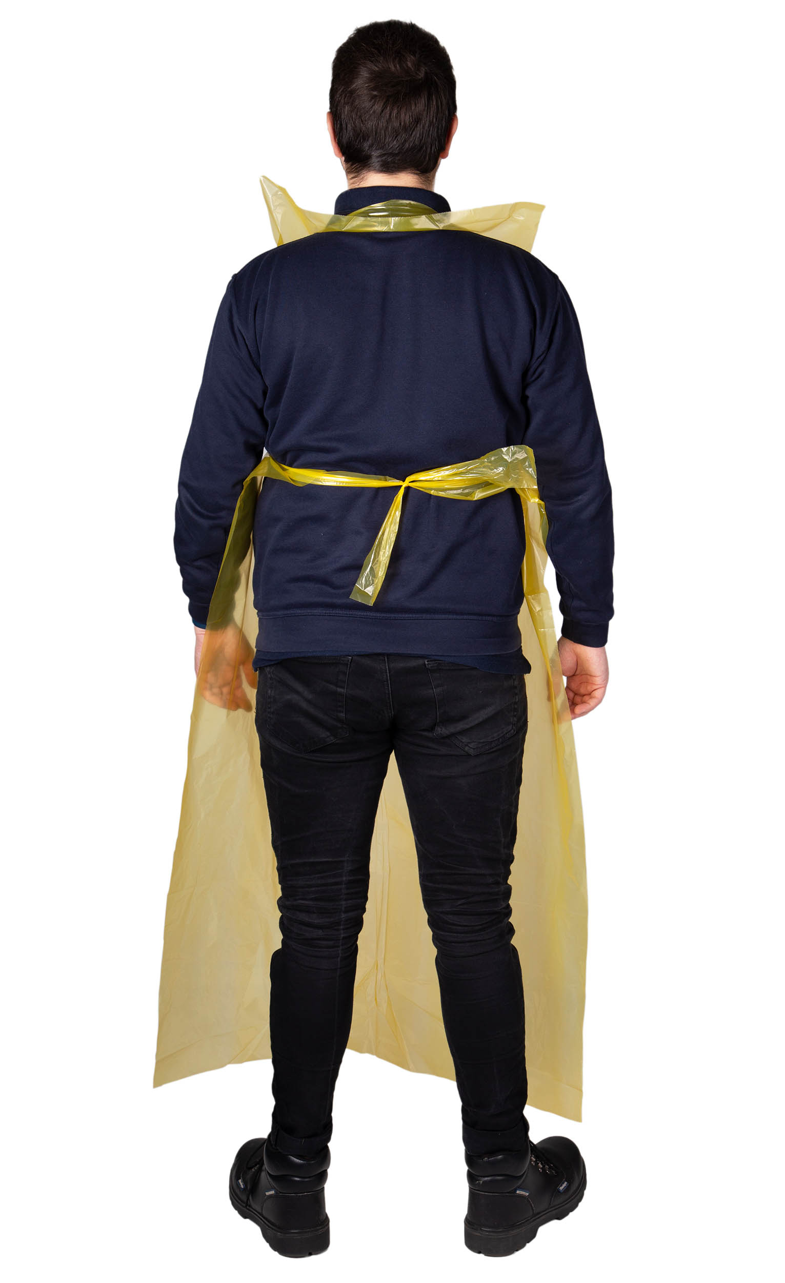 a0765 Reldeen Yellow Polythene Disposable Apron, 200 Per Pack Per Box