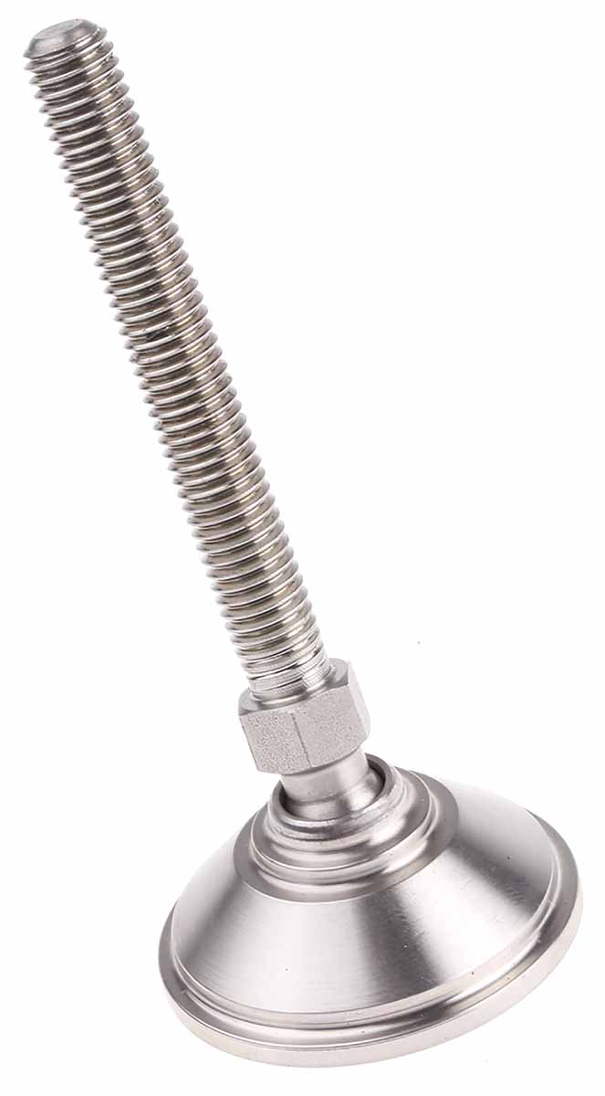 Nu-Tech Engineering M8 38 mm Dia. Adjustable Foot, Stainless Steel, 450 kg Static Load Capacity 10 ° Tilt Angle
