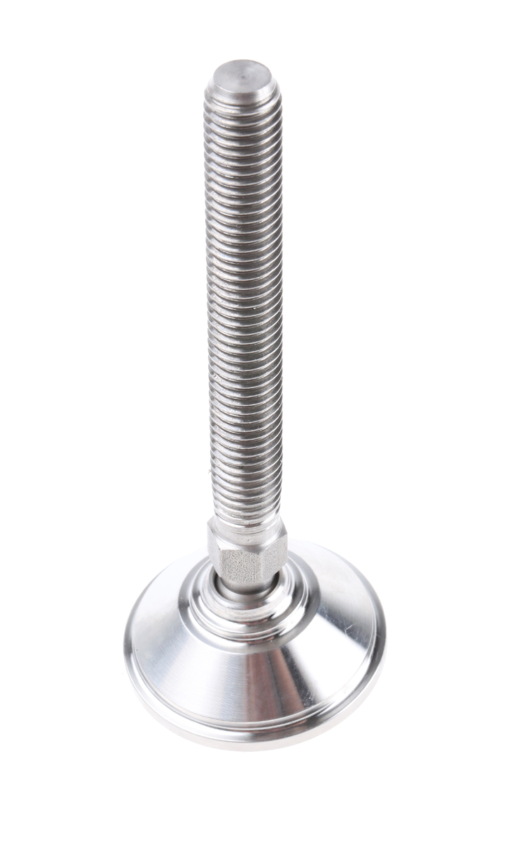 Nu-Tech Engineering M10 38 mm Dia. Adjustable Foot, Stainless Steel, 600 kg Static Load Capacity 10 ° Tilt Angle