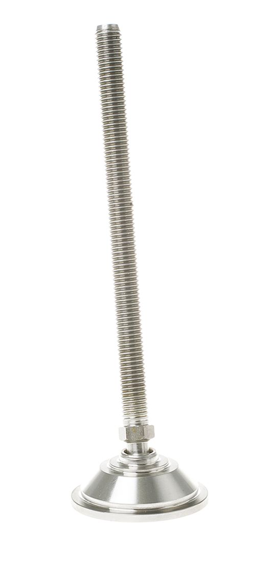 Nu-Tech Engineering M12 55 mm Dia. Adjustable Foot, Stainless Steel, 1500 kg Static Load Capacity 10 ° Tilt Angle