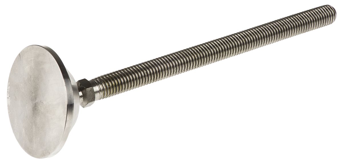a080005 Nu-Tech Engineering M12 55 mm Dia. Adjustable Foot, Stainless Steel, 1500 kg Static Load Capacity 10 ° Tilt Angle