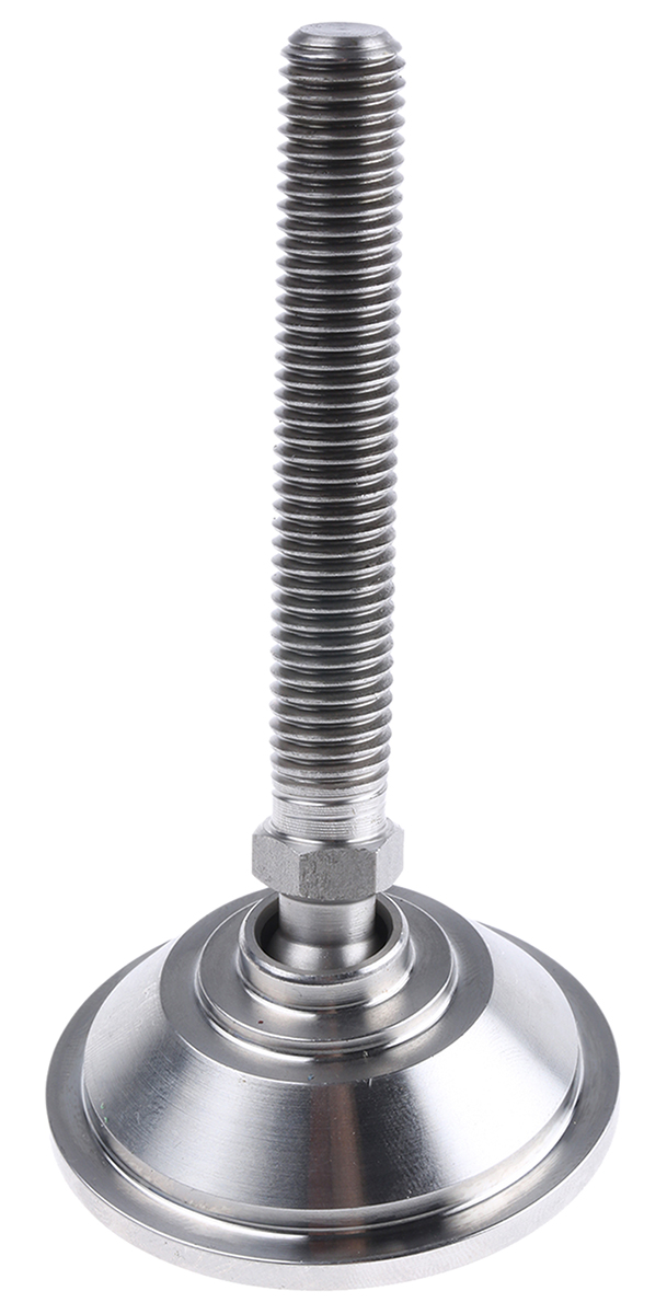 Nu-Tech Engineering M12 55 mm Dia. Adjustable Foot, Stainless Steel, 1500 kg Static Load Capacity 10 ° Tilt Angle