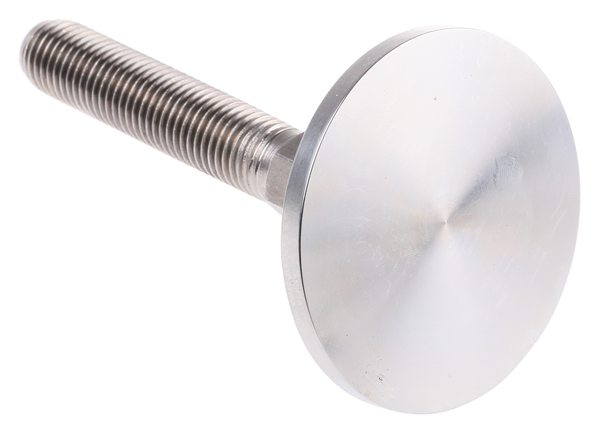 Nu-Tech Engineering M16 70 mm Dia. Adjustable Foot, Stainless Steel, 2000 kg Static Load Capacity 10 ° Tilt Angle