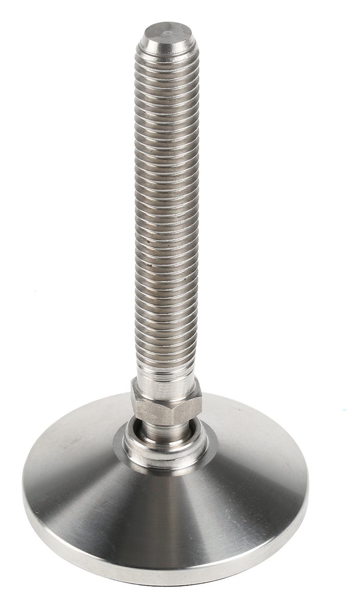 Nu-Tech Engineering M12 55 mm Dia. Adjustable Foot, Stainless Steel, 750 kg Static Load Capacity 10 ° Tilt Angle