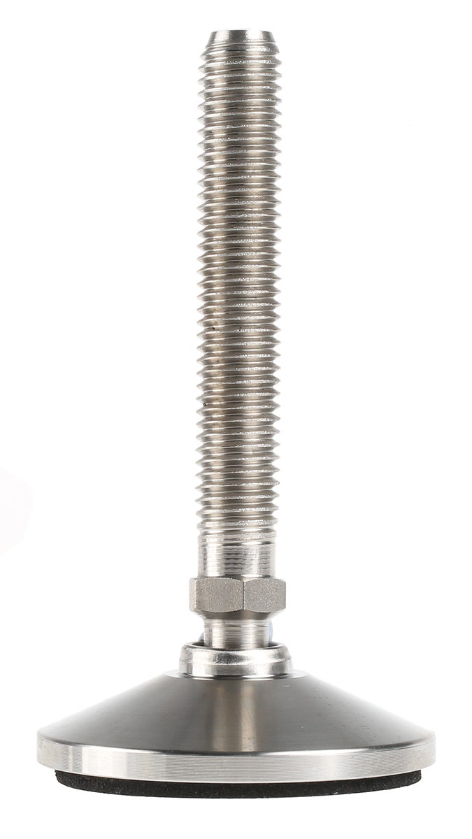 a087001 Nu-Tech Engineering M12 55 mm Dia. Adjustable Foot, Stainless Steel, 750 kg Static Load Capacity 10 ° Tilt Angle