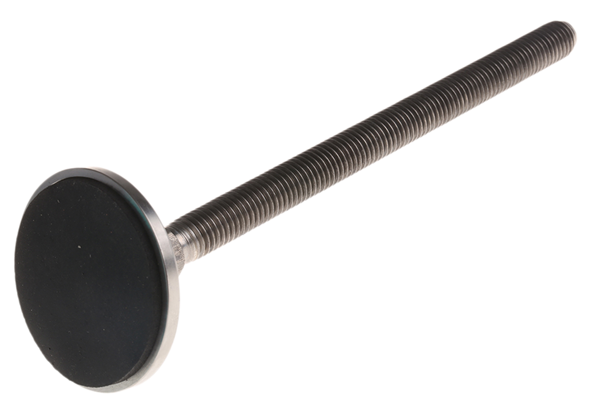Nu-Tech Engineering M12 55 mm Dia. Adjustable Foot, Stainless Steel, 750 kg Static Load Capacity 10 ° Tilt Angle
