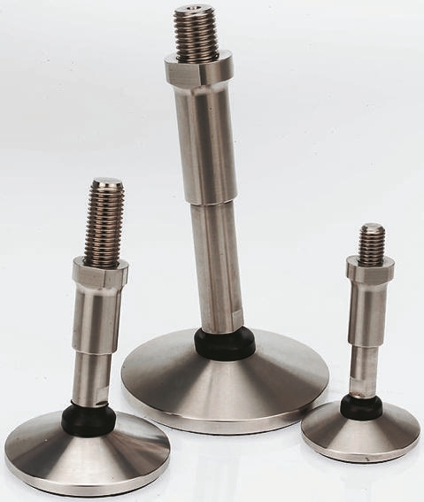 Nu-Tech Engineering M20 100 mm Dia. Adjustable Foot, Stainless Steel, 2500 kg Static Load Capacity 10 ° Tilt Angle