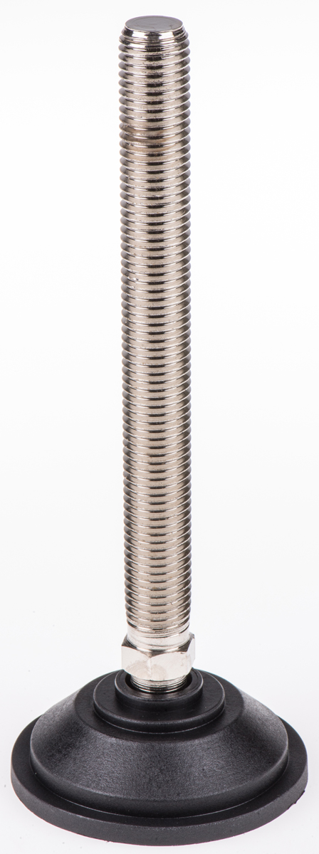 Nu-Tech Engineering M16 70 mm Dia. Adjustable Foot, Nickel Plated Steel, 1500 kg Static Load Capacity 10 ° Tilt Angle