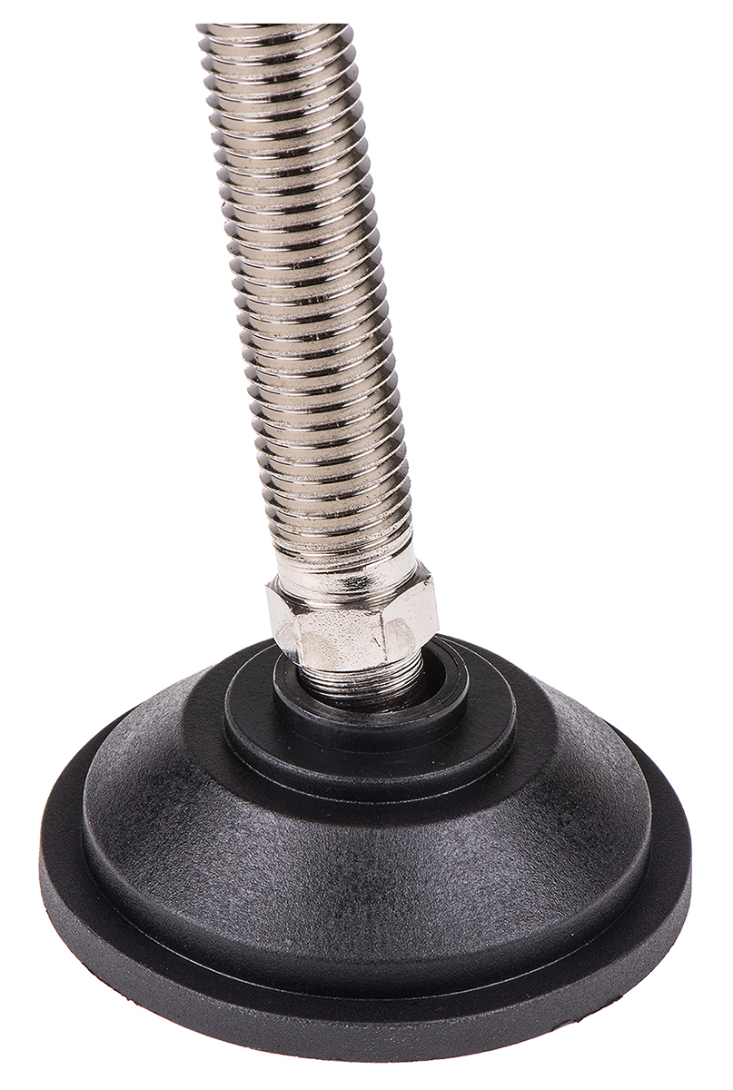 a090001 Nu-Tech Engineering M16 70 mm Dia. Adjustable Foot, Nickel Plated Steel, 1500 kg Static Load Capacity 10 ° Tilt Angle