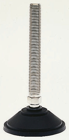 Nu-Tech Engineering M24 100 mm Dia. Adjustable Foot, Nickel Plated Steel, 2000 kg Static Load Capacity 10 ° Tilt Angle