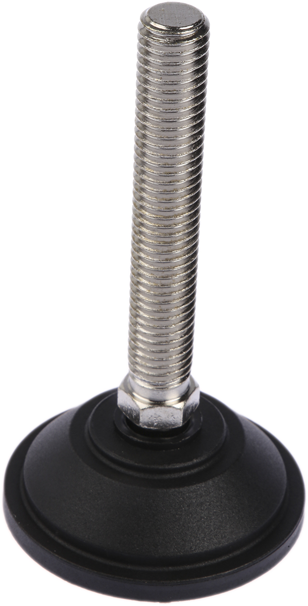 Nu-Tech Engineering M12 55 mm Dia. Adjustable Foot, Nickel Plated Steel, 600 kg Static Load Capacity 10 ° Tilt Angle