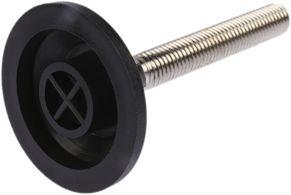 a090020 Nu-Tech Engineering M12 55 mm Dia. Adjustable Foot, Nickel Plated Steel, 600 kg Static Load Capacity 10 ° Tilt Angle