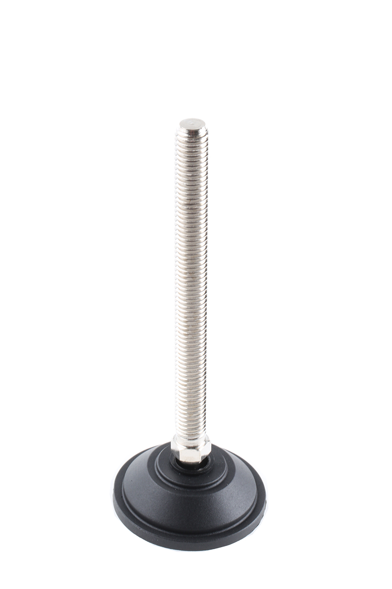 Nu-Tech Engineering M12 55 mm Dia. Adjustable Foot, Nickel Plated Steel, 600 kg Static Load Capacity 10 ° Tilt Angle