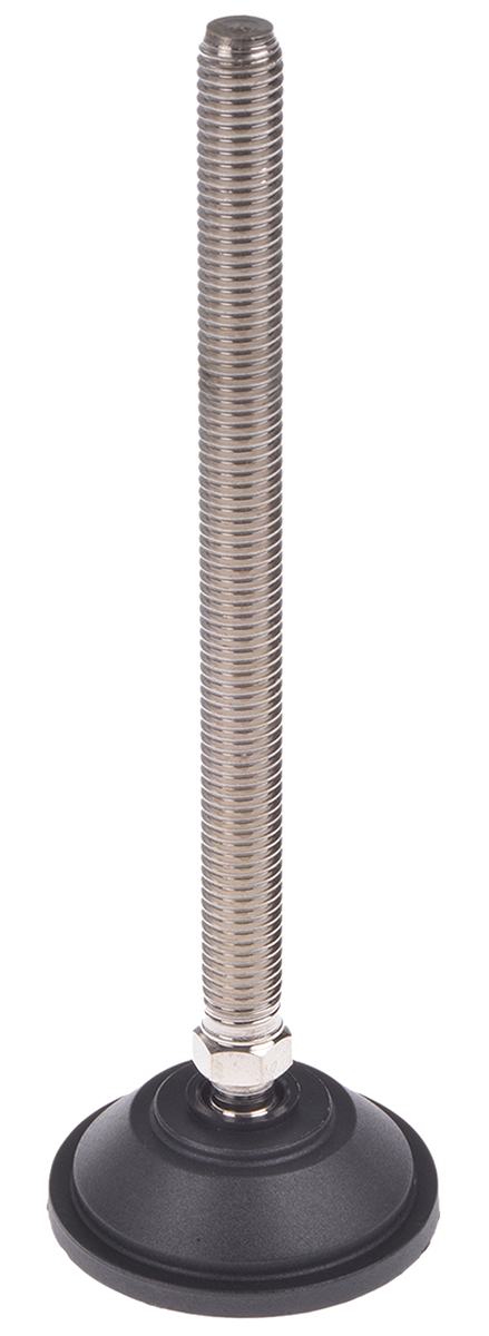 Nu-Tech Engineering M12 55 mm Dia. Adjustable Foot, Nickel Plated Steel, 600 kg Static Load Capacity 10 ° Tilt Angle