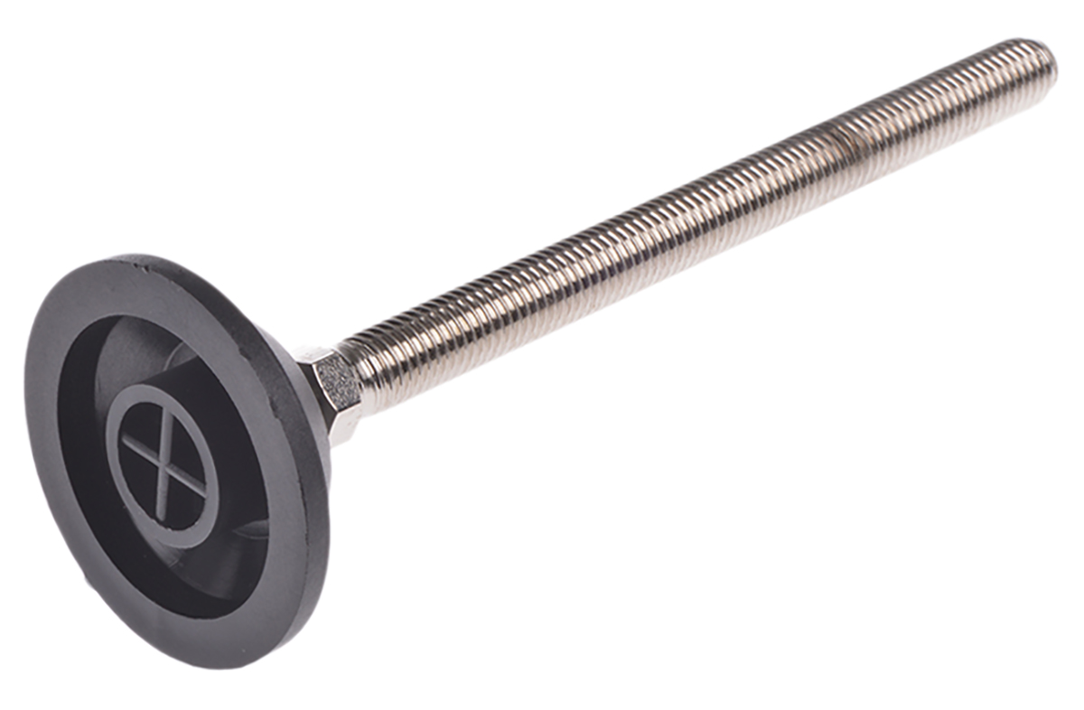 a090022 Nu-Tech Engineering M12 55 mm Dia. Adjustable Foot, Nickel Plated Steel, 600 kg Static Load Capacity 10 ° Tilt Angle