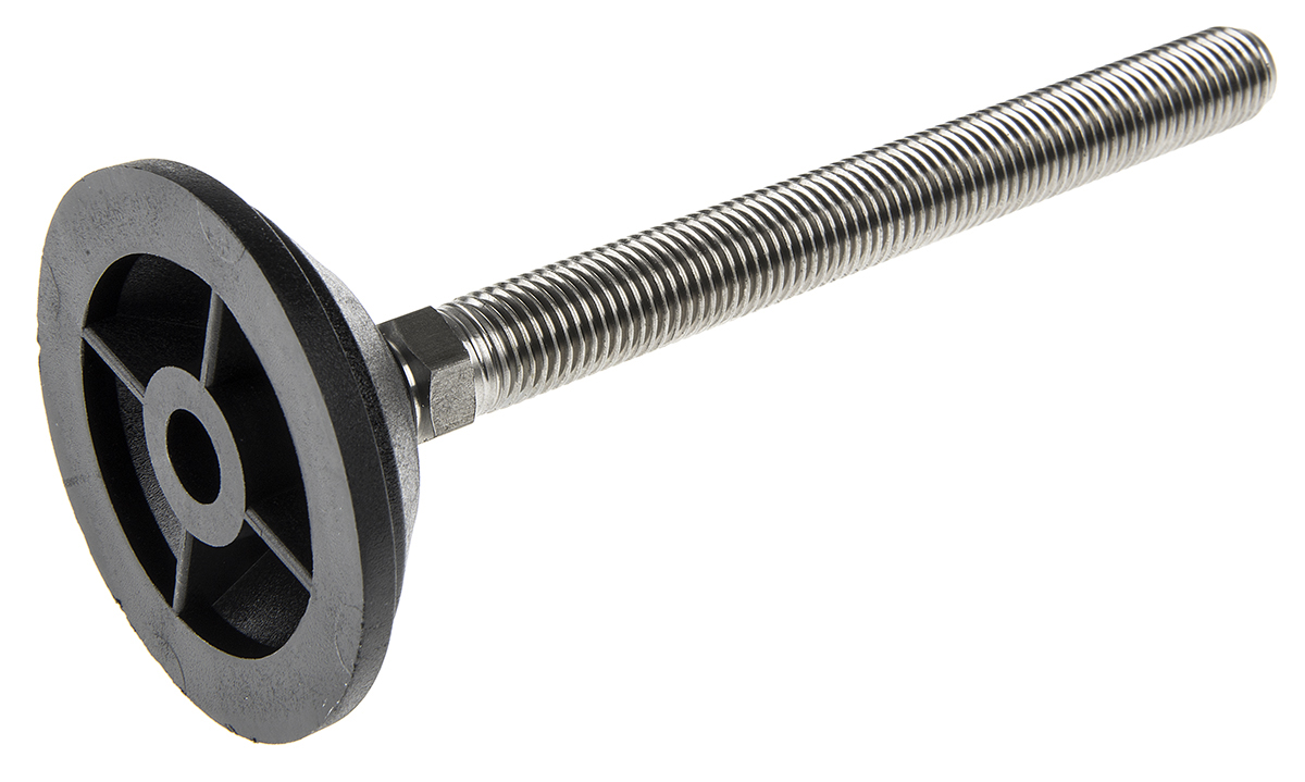 Nu-Tech Engineering M16 70 mm Dia. Adjustable Foot, Stainless Steel, 1500 kg Static Load Capacity 10 ° Tilt Angle