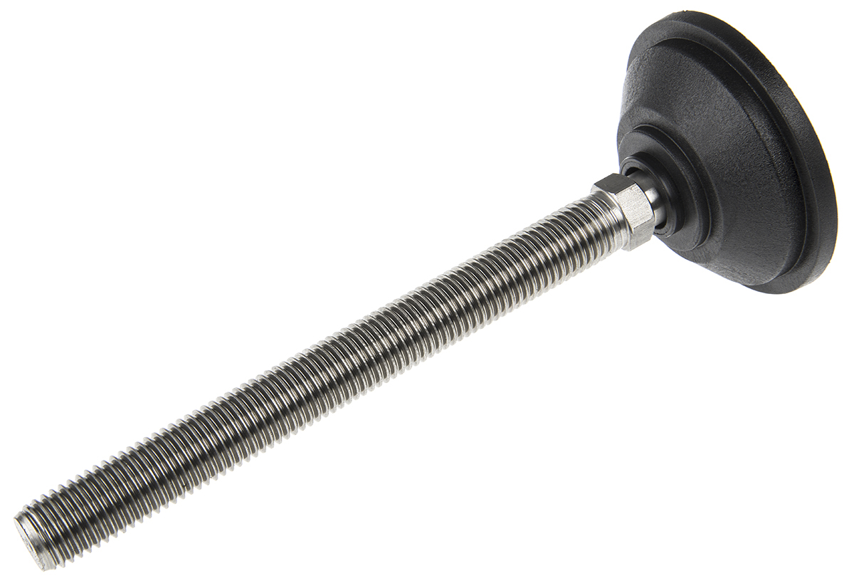 a095001 Nu-Tech Engineering M16 70 mm Dia. Adjustable Foot, Stainless Steel, 1500 kg Static Load Capacity 10 ° Tilt Angle