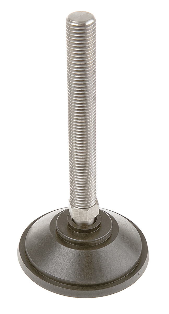 Nu-Tech Engineering M20 100 mm Dia. Adjustable Foot, Stainless Steel, 2000 kg Static Load Capacity 10 ° Tilt Angle