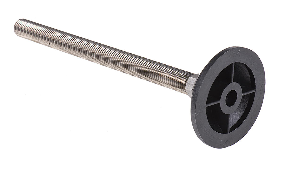 a095004 Nu-Tech Engineering M16 70 mm Dia. Adjustable Foot, Stainless Steel, 1500 kg Static Load Capacity 10 ° Tilt Angle