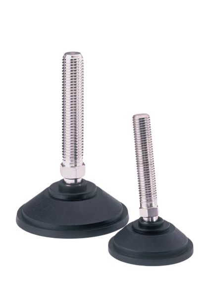 Nu-Tech Engineering M10 55 mm Dia. Adjustable Foot, Stainless Steel, 500 kg Static Load Capacity 10 ° Tilt Angle