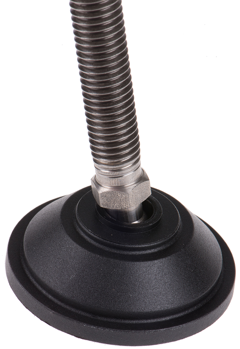 a095031 Nu-Tech Engineering M12 55 mm Dia. Adjustable Foot, Stainless Steel, 600 kg Static Load Capacity 10 ° Tilt Angle
