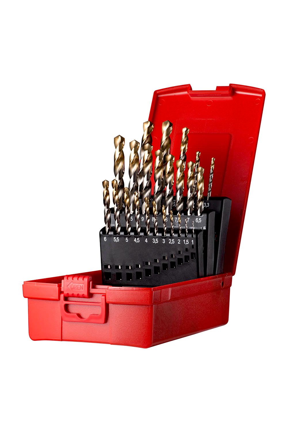 Dormer 24-Piece Jobber Drill Set for Multi-Material, 10.5 mm Max, 1 mm Min, High Speed Steel with Tin Tip Coated Bits