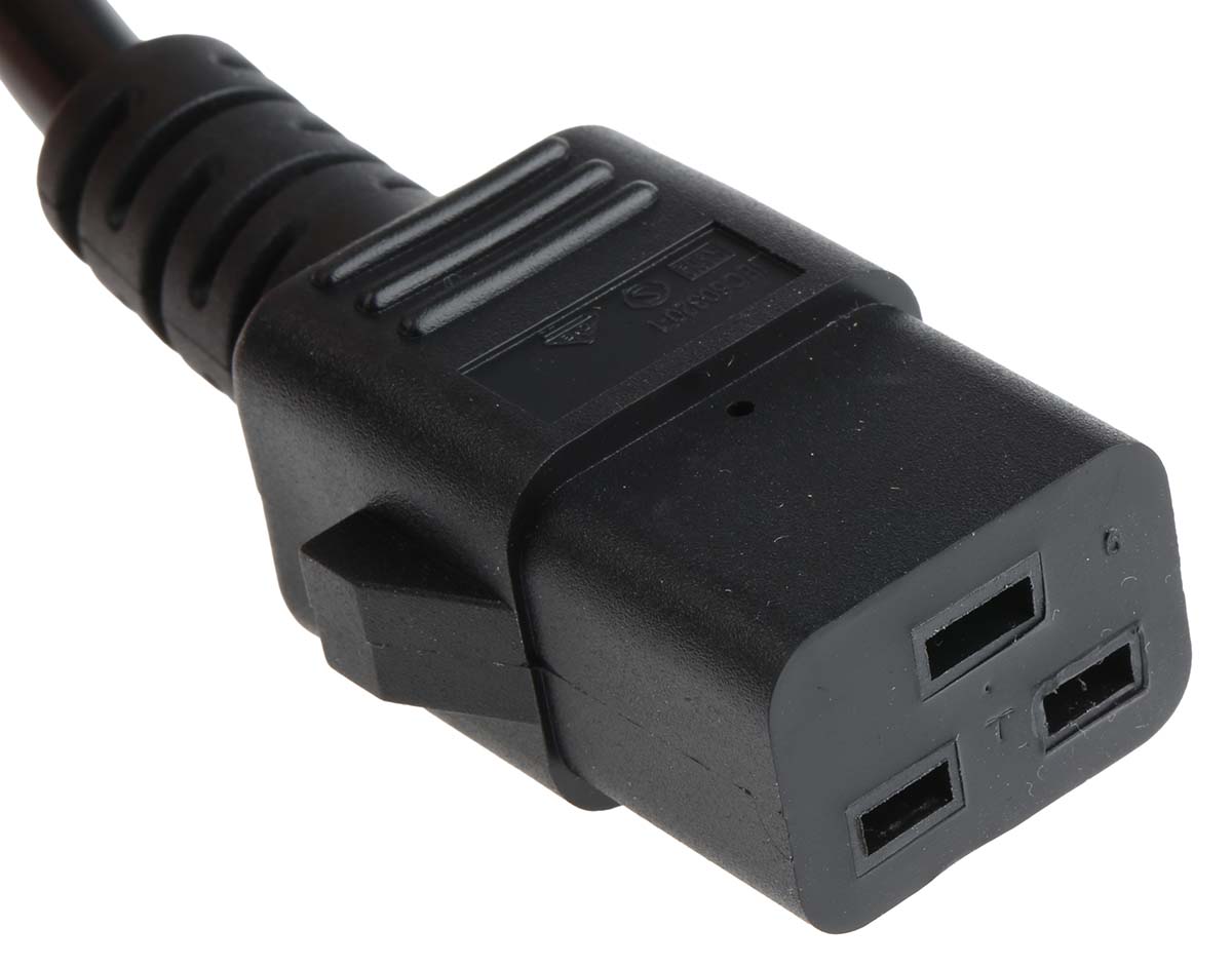 RS PRO IEC C19 Socket to Unterminated Socket Power Cord, 2m